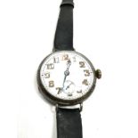 silver gents trench style wristwatch the watch is ticking