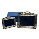 2 vintage silver picture frames largest measures approx 16cm by 13.5cm