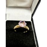 9ct gold faceted amethyst ring