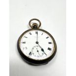 Vintage omega gun metal pocket watch the watch is ticking