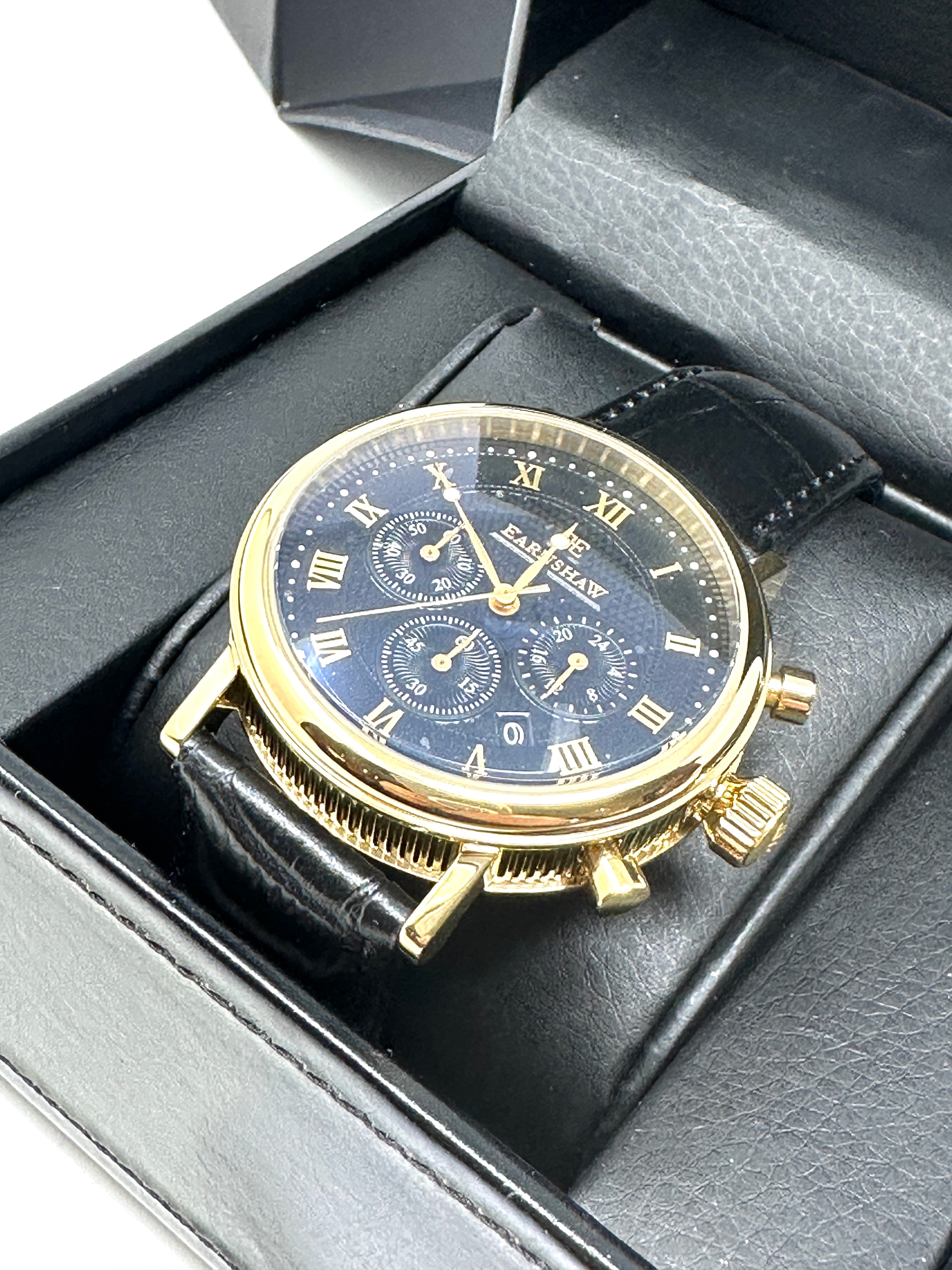 New boxed thomas earnshaw chronograph gents wristwatch the watch is ticking - Bild 2 aus 4