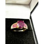 9ct gold Ruby & pink sapphire ring