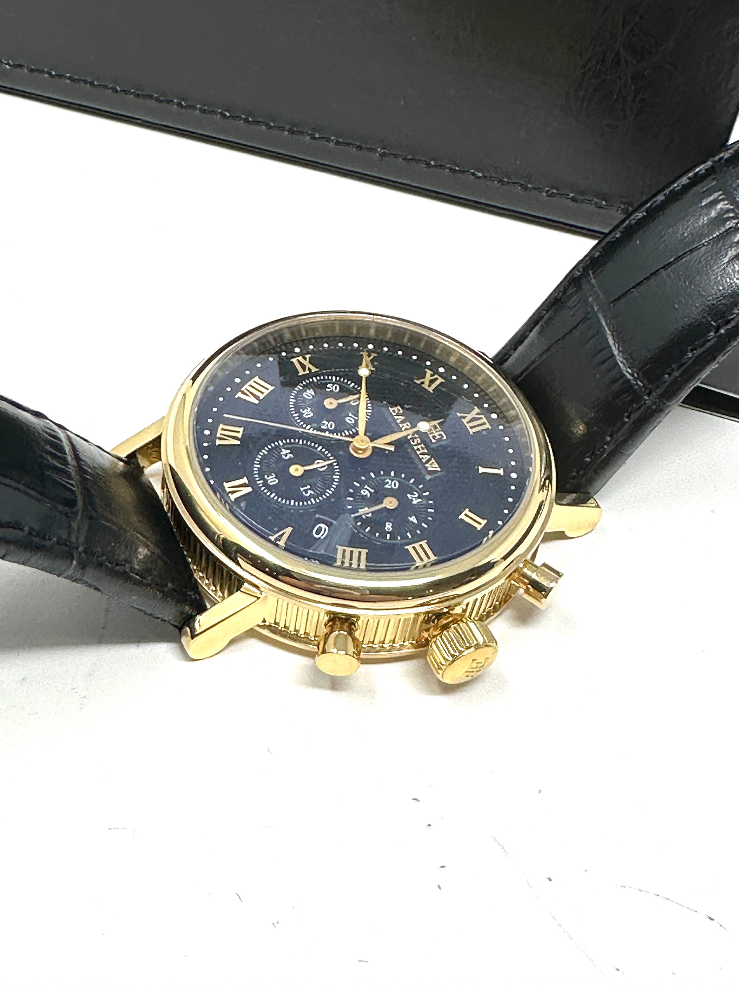 New boxed thomas earnshaw chronograph gents wristwatch the watch is ticking - Bild 3 aus 4