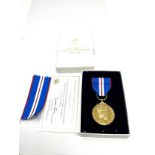 Boxed ER.11 Queens golden jubilee medal & certificate