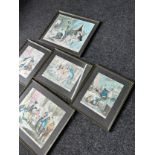Selection of vintage framed prints largest measures approximately 20.5 inches tall 24 inches wide