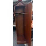 Mahogany single door wardrobe, measures approximately 30 inches tall 79 inches tall 71 deep 18 wide