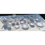 Part blue and white tea set/ dinner set includes tea pot, soup bowl etc