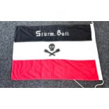 Original WW1 German storm trooper special forces Berlin 1917 battle flag, approximate measurements