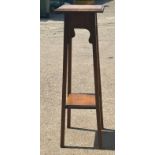 Oak plant stand measures approx 36 inches tall