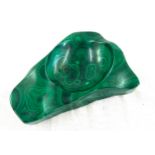 Polished Green Malachite Ashtray Vintage Semi Precious Gem Stone approximate weight 965g