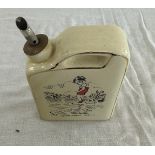 Vintage advertising pottery drinking flask