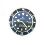 Rolex Deepsea advertising wall hanging clock, battery operated, approximate diameter: 13.5 inches