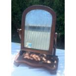 Victorian toilet mirror 21 inches tall 16 inches wide 7 inches depth