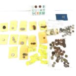 Selection of antique and vintage coins to include 1864 Napoleon III coins, 1837 Silver coin, ,