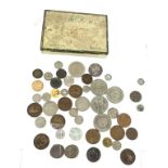 Tin of vintage and later coins includes crowns, pennies etc
