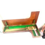 Victorian Troughton & Sims London brass measuring gauge in mahogany box