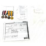 Selection of WW1 medals includes Tipler f m2-099327 pte/cpl asc 1914-15 star trio and a For