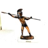 Leonidas of Sparta Art statue copper on bronze and marble base measures approx 13 inches tall