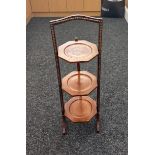 Vintage wooden 3 tier cake stand