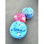 3 childrens bean bags to include Peppa pig and 2 football