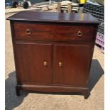 Stag mahogany drinks cabinet measures approx 34 inches tall by 31.5 wide and 18 deep