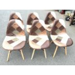Set 6 dining chairs by Westwood with patchwork leather seats in good overall condition