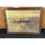 Signed framed Coulson aviation print, approximate measurements: 27 x 34 inches