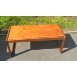 Retro Teak coffee table measures approximately 38 inches wide 16 inches depth 16.5 inches
