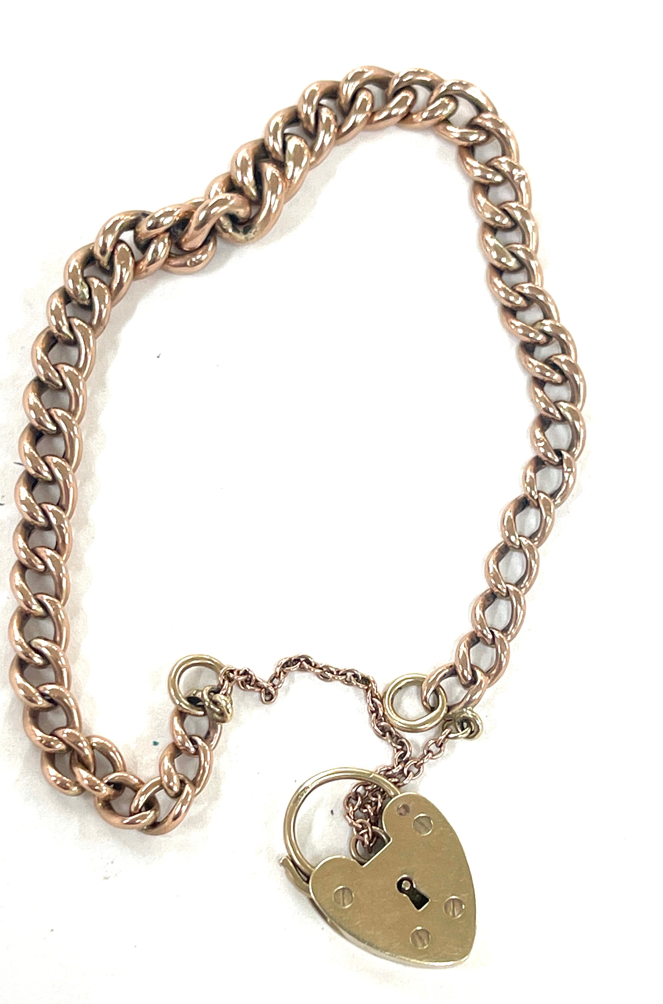 A gold chain with a heart shape locket 9 carat- weighs approx 9.6 grams - Bild 4 aus 4