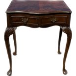 Mahogany one drawer Queen Anne hall table measures approx 29 inches tall b7 24 inches wide and 15