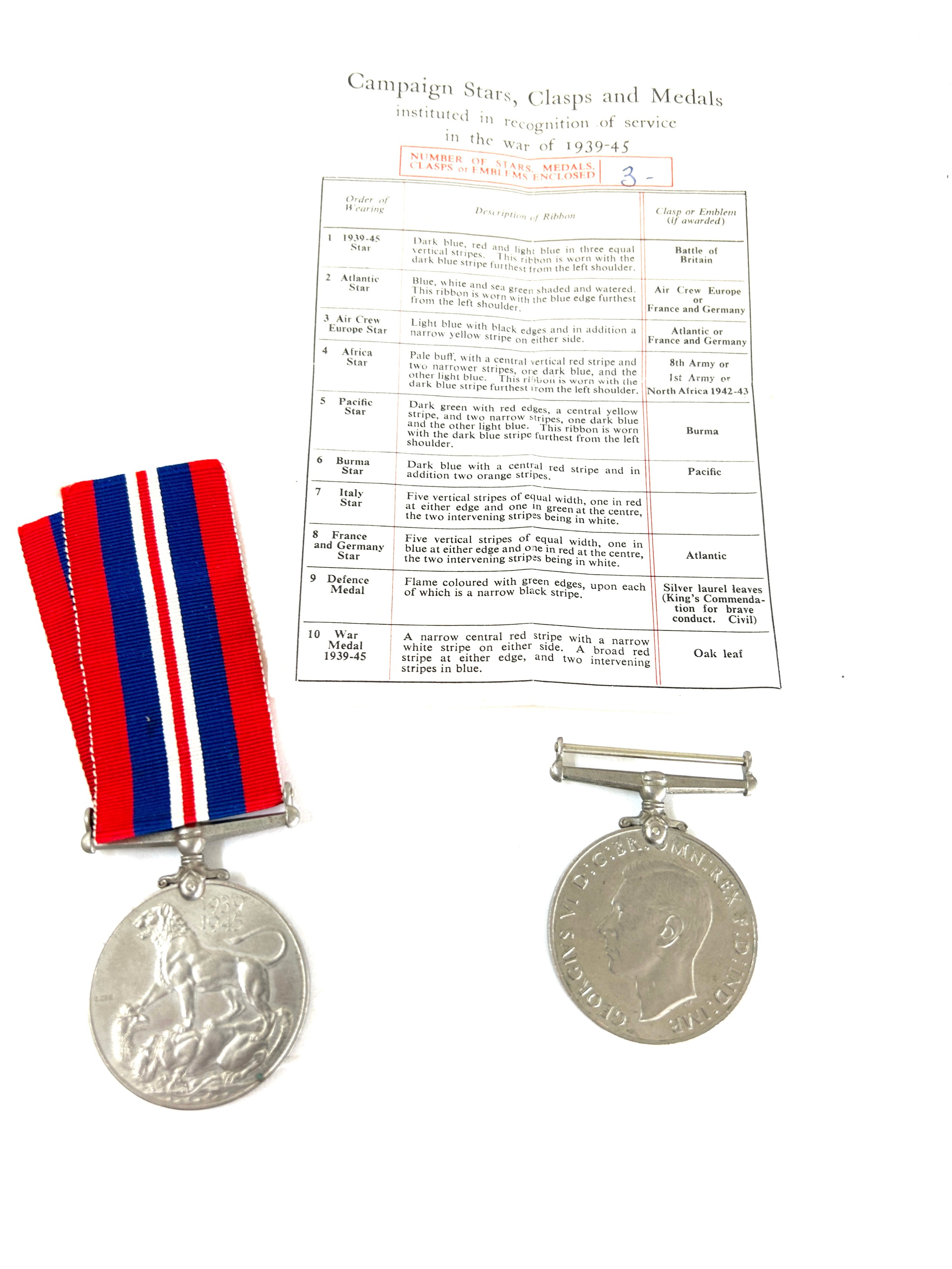WW2 British war medal, Defence medal with issue paper and box - Bild 2 aus 3