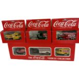 Selection of boxed original Coca cola vehicles to include vehicle set, 4 individually boxed trucks