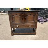 Antique two door one drawer sideboard measures approx 29 inches tall by 35 inches wide