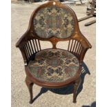 Antique mahogany inlaid chair