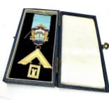 Boxed silver masonic past masters jewel mossley lodge No 7985