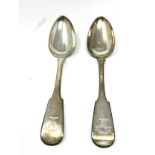 Pair of Georgian scottish silver serving spoons weight 150g