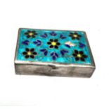 white metal & enamel pill box