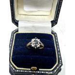 9ct gold diamond & sapphire ring (2g)