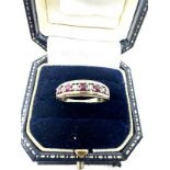 9ct gold diamond & ruby ring (3.1g)