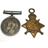 WW1 Mons Star medal pair to 11580 pte w.platt k.o.sco.b ord