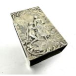 vintage silver match box holder London silver hallmarks