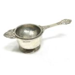 Vintage silver tea strainer & bowl Birmingham silver hallmarks