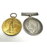 Casualty K.I.A WW1 Medal pair 14th battalion gloucester regt to pte j.w.hadden glouc.r