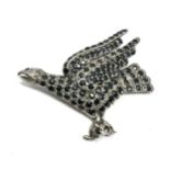 .925 Sapphire Set Eagle Holding Turtle Brooch (24g)