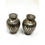 Pair of victorian silver pepper pots London silver hallmarks