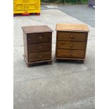 2 pine 3 drawer bedside tables