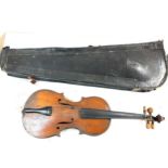 Vintage cased violin signed W.A.Campos