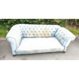 Drop arm victorian upholstered sofa measures approx 25.5 inches tall by 68 inches wide and 36 inches