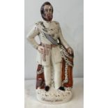 Victorian Staffordshire large flatback figure of the prince of wales, height 17 inches