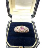 9ct gold pink sapphire ring 3g